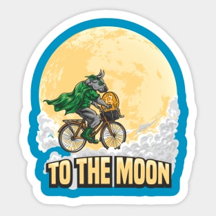 Bitcoin to the moon Sticker